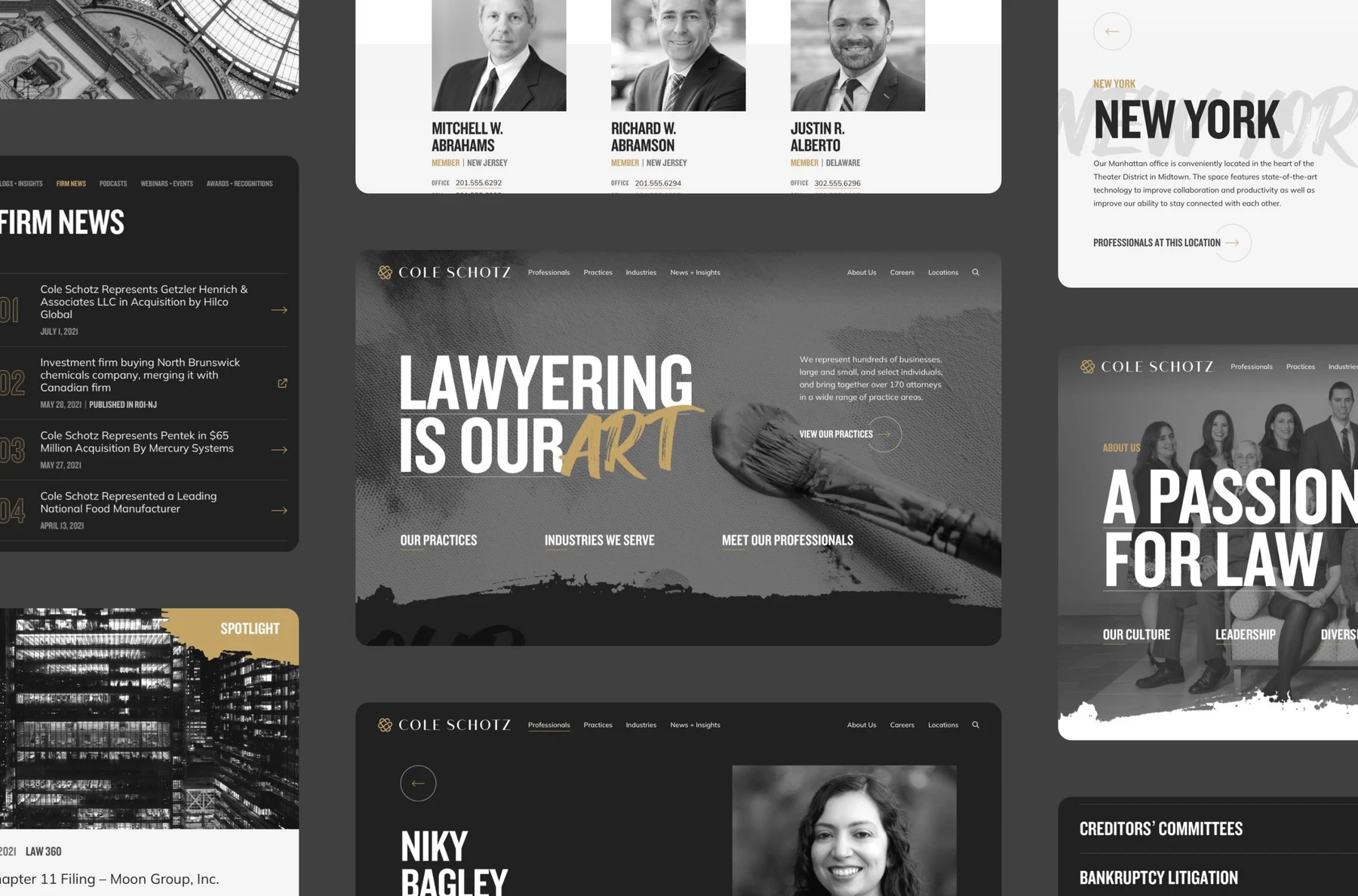 Website pages and responsive interface design