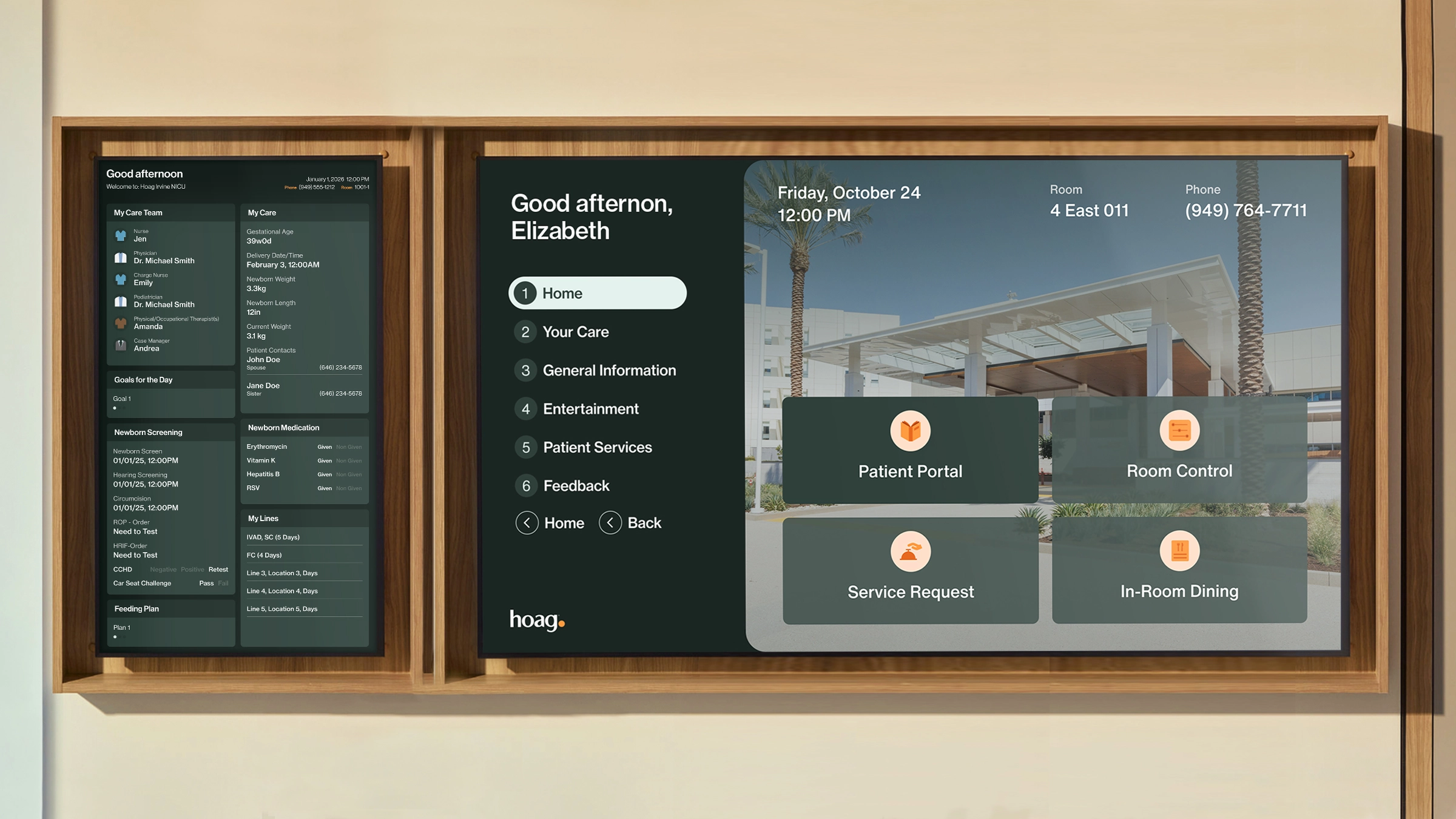 Installed pCare smart-room system