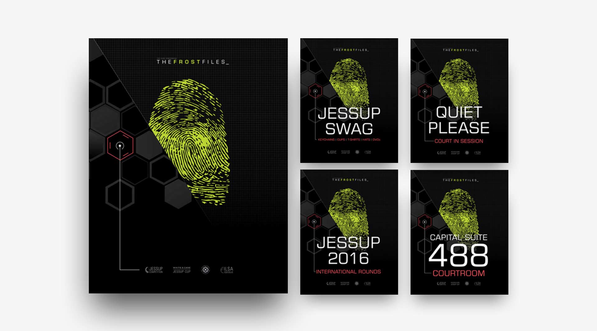 2016 Jessup poster and wayfinding applications using the Frost Files identity