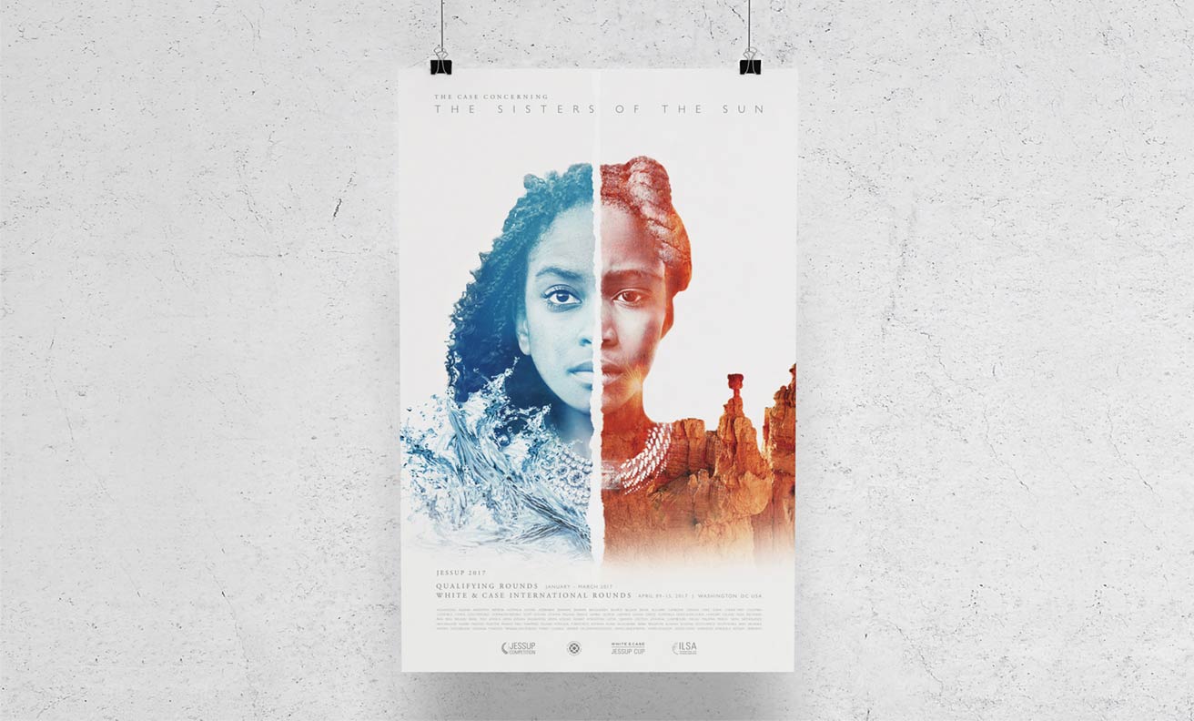 2017 Jessup Split Sisters poster displayed against a pale wall