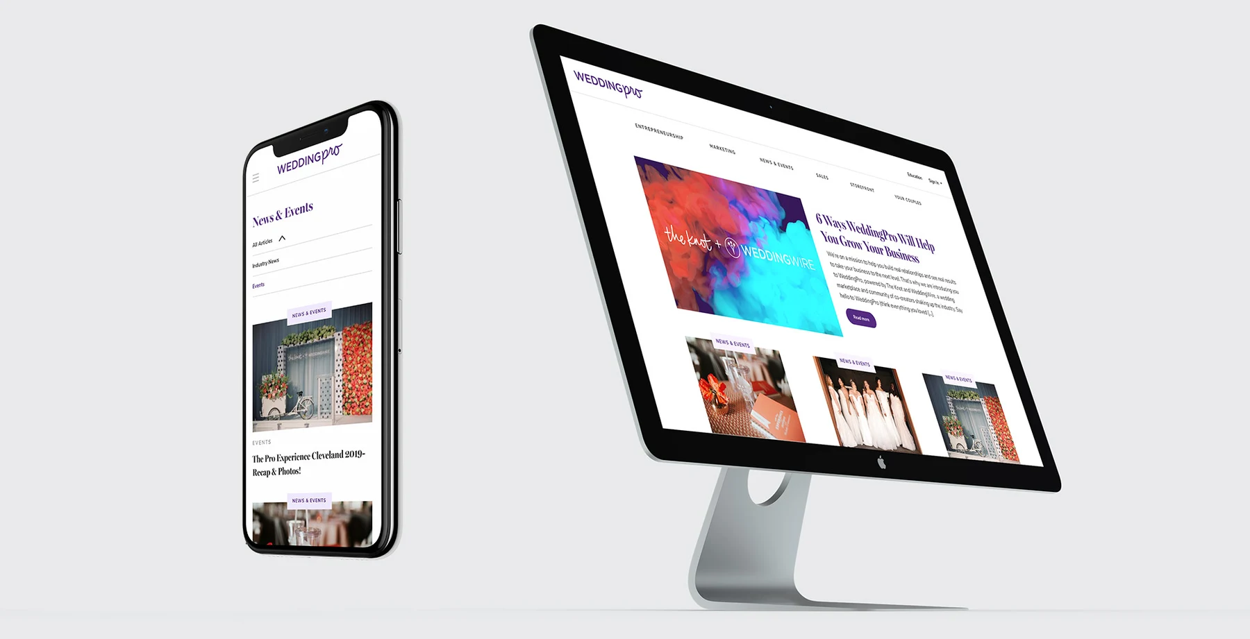 WeddingPro blog on desktop and mobile