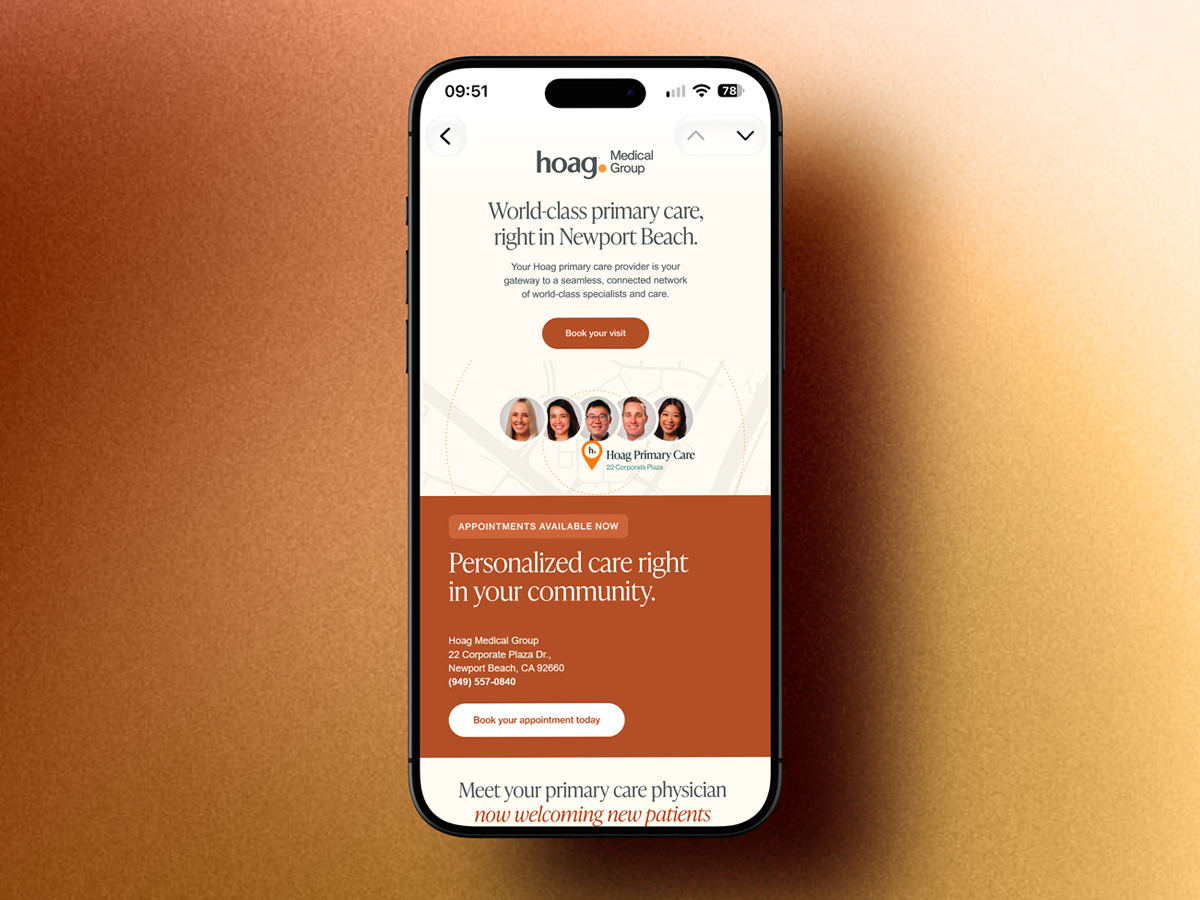 Hoag Medical Group Email Campaign